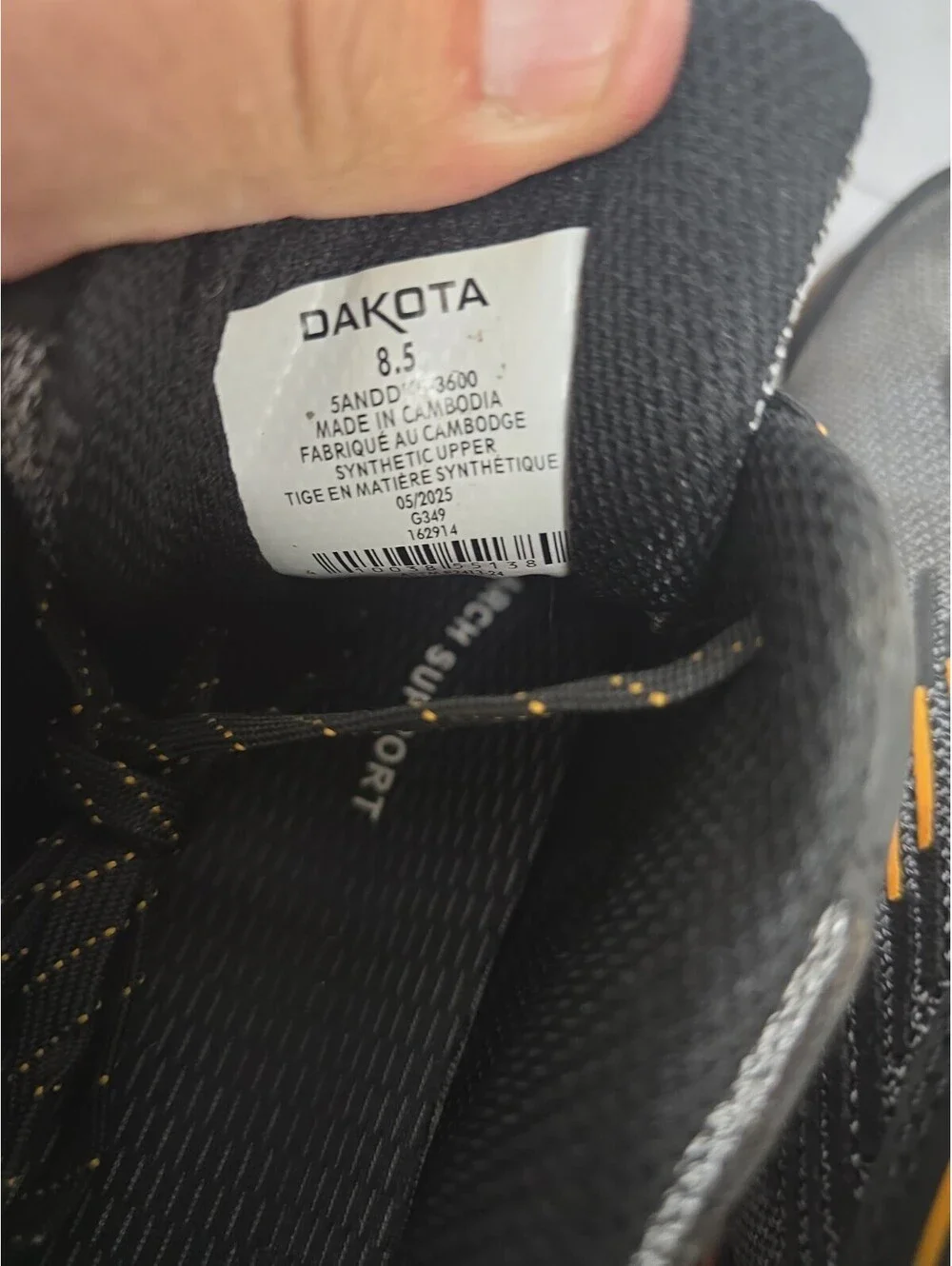 Dakota Men's 3600 WorkPro Series Steel Toe Work Shoe Black/Yellow Size 8.5M